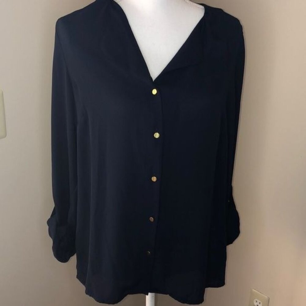 The Limited Blouse, Navy Blue, Med